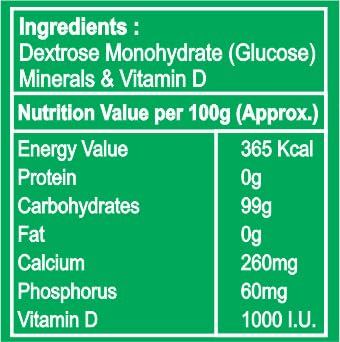 Glucose-D Regular Energy Powder with Vitamin D and Calcium | Nutritional Supplement | Instant Energy | 200g each | Pack of 2