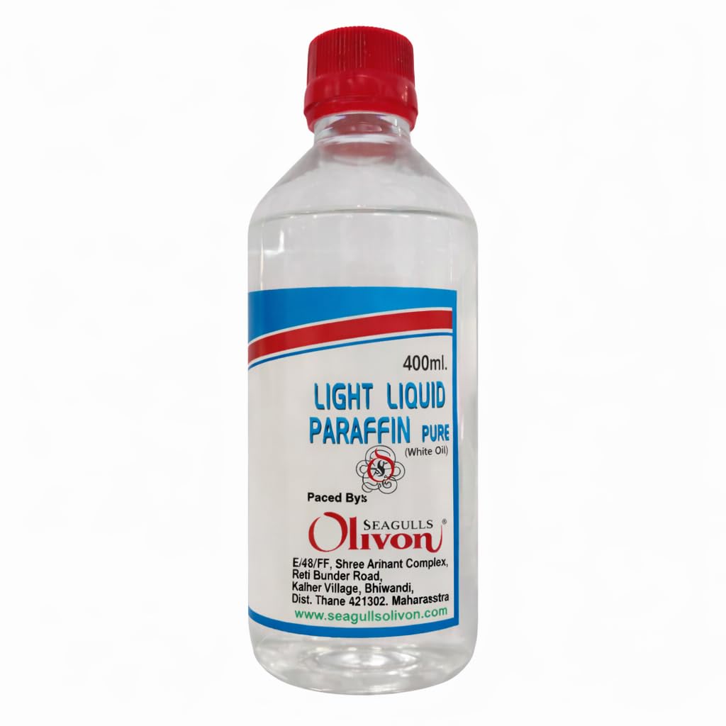 Seagulls Olivon Light Liquid Paraffin (White Oil) | 400ml | 100% Pure & Natural | Moisturizing Mineral Oil for Dry, Sensitive Skin | Softens, Protects & Rehydrates Skin | For Body Care | LLP