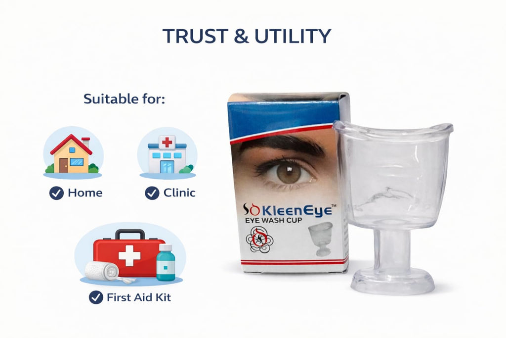 Kleen Eye Wash Cup | Clear Plastic | Pack of 6