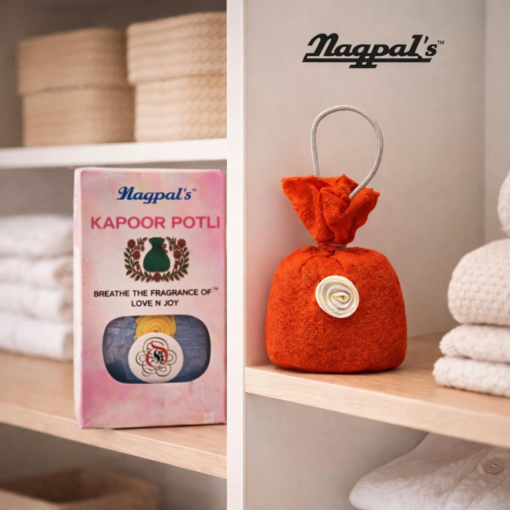 Seagulls Olivon Kapoor Potli | 50g | Pure Camphor Potli for Pooja, Wardrobe & Air Freshening | Helps Repel Insects Naturally | Ready to Hang