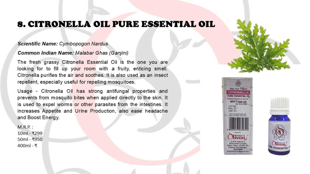 Citronella Oil (Pure Essential Oil) 10ml