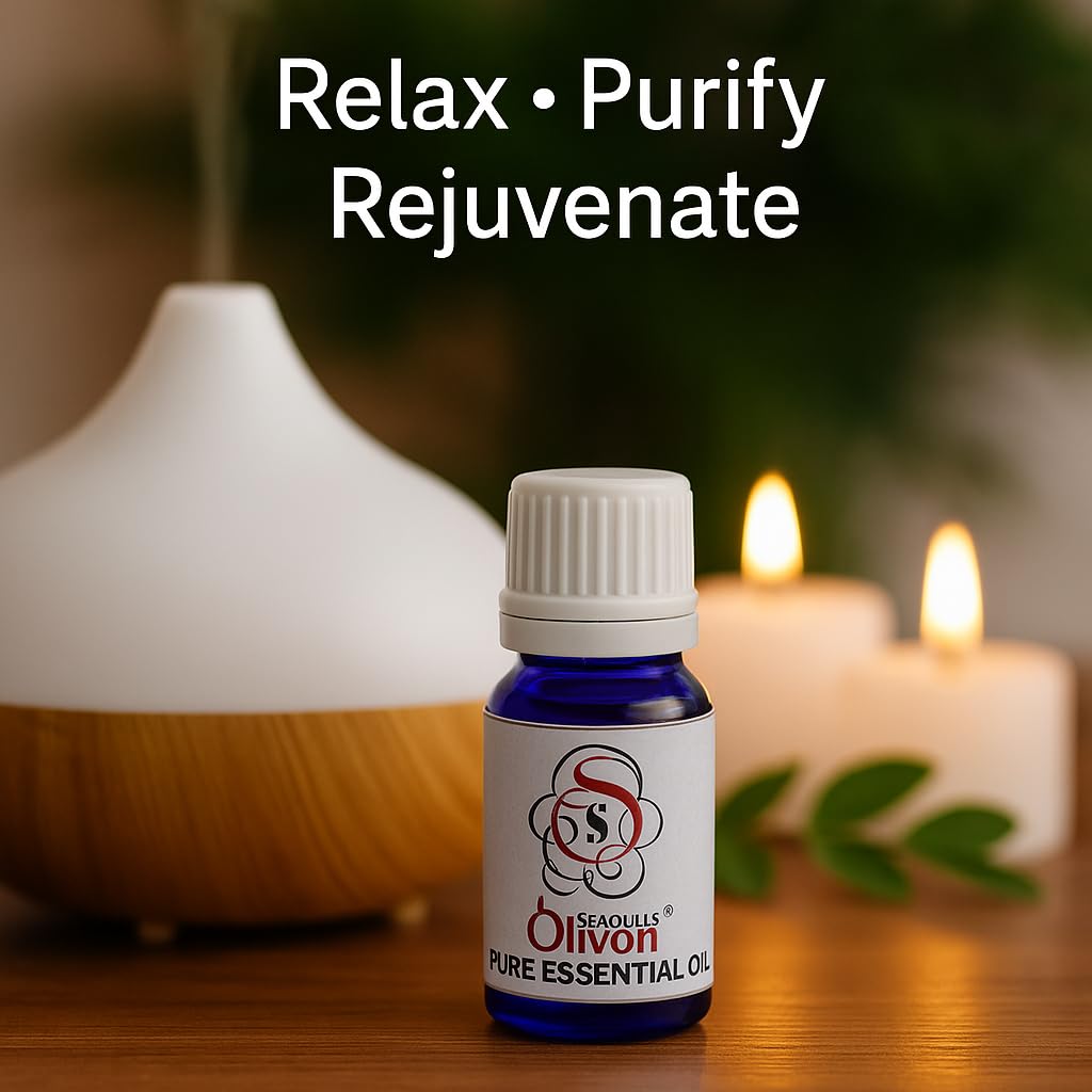 Seagulls Olivon Juniper Berry Essential Oil – 100% Pure & Natural Aromatherapy Oil for Skin, Hair & Diffuser (10ml Glass Bottle)