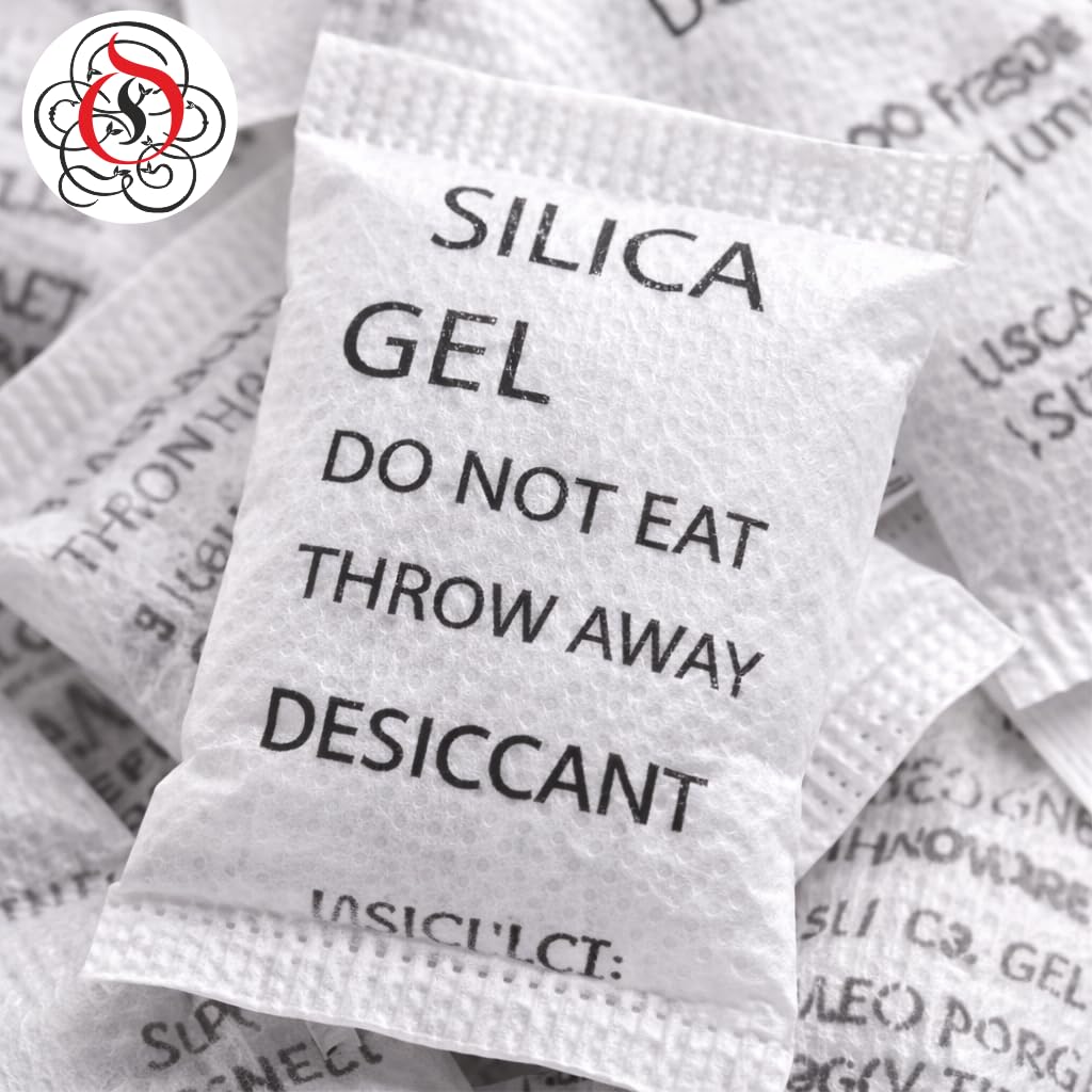 Seagulls Olivon White Silica Gel Desiccant | 5g x 20 Pouches (100g) | Moisture Absorber for Storage, Packaging, Electronics, Shoes & Closets, Flower Drying to Dry Flowers & Craft | Industrial Grade