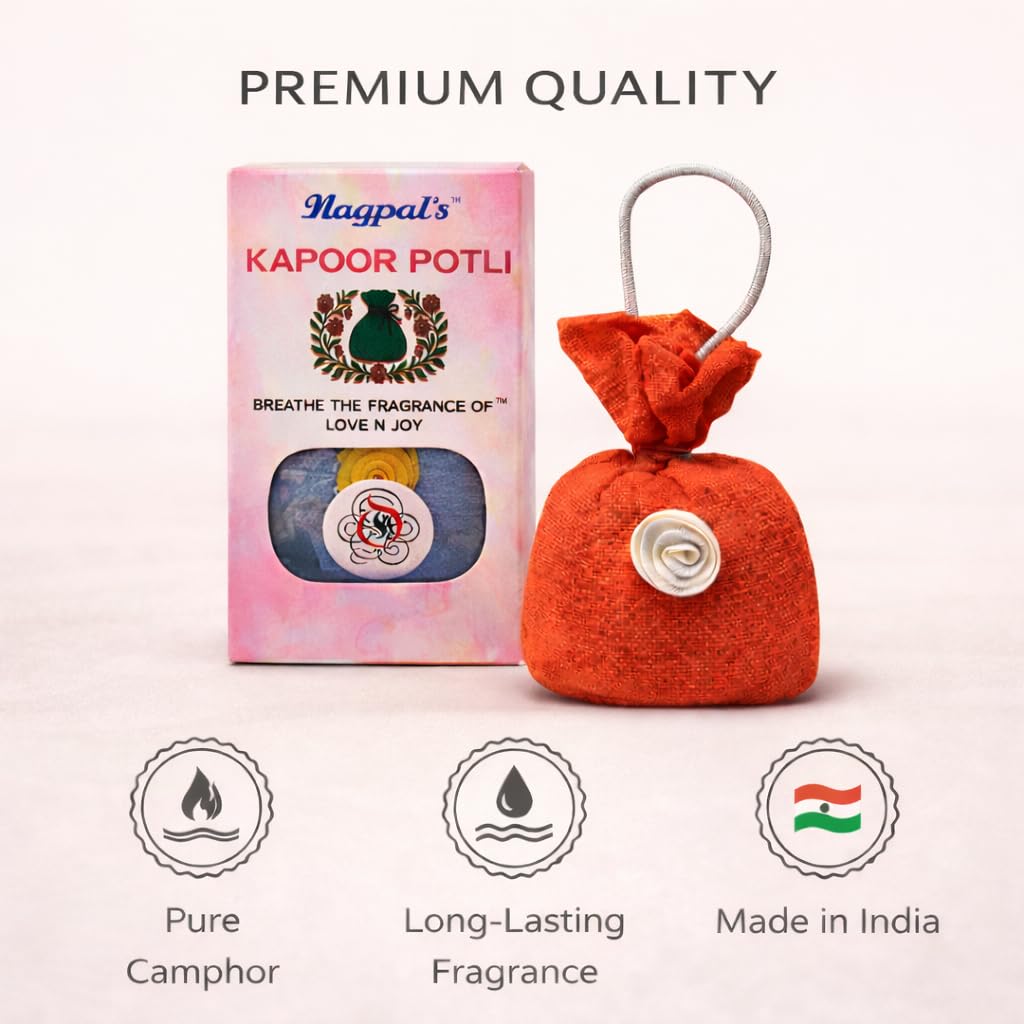 Seagulls Olivon Kapoor Potli | 50g | Pure Camphor Potli for Pooja, Wardrobe & Air Freshening | Helps Repel Insects Naturally | Ready to Hang