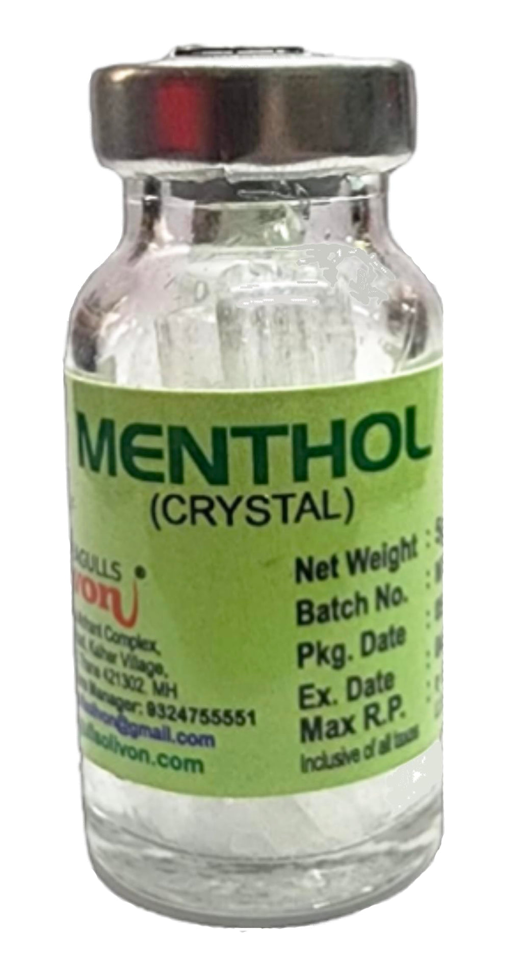 Menthol Crystal in Glass Vials | 5g each | Pack of 3 | 5g x 3 vials