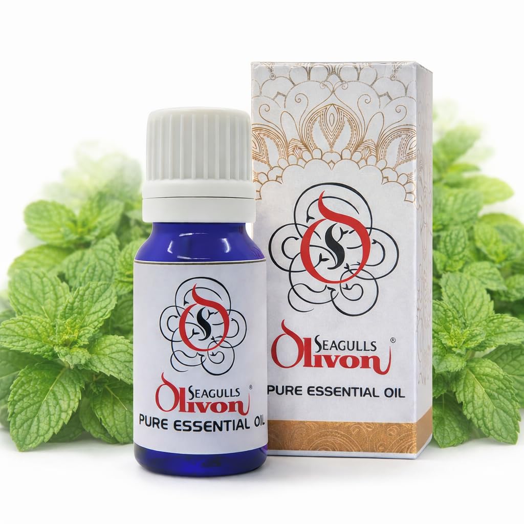 Seagulls Olivon Peppermint Pure Essential Oil | Refreshing Mint Aroma | For Diffuser, Steam Inhalation & Aromatherapy | External Use Only