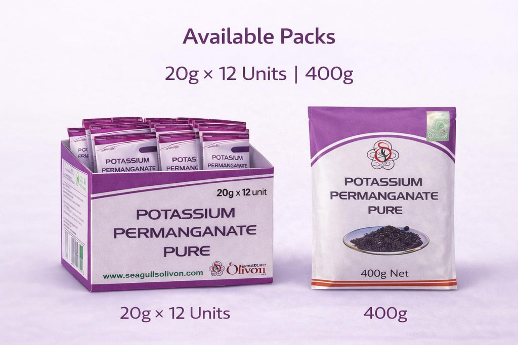 Pure Potassium Permanganate | Poultry Farms | Pond Cleaner | Water Disinfectant (20g x 12units = 240