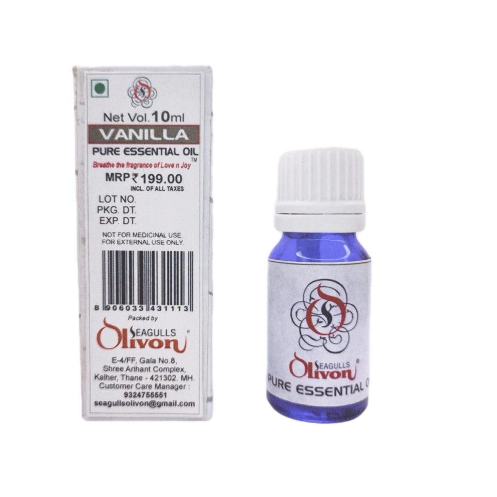 Seagulls Olivon Vanilla Essential Oil | 10ml | 100% Pure Fragrance | Premium Aromatherapy Oil for Diffuser, Relaxation, and Home Freshening