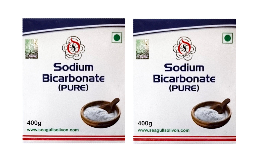 Pure Sodium Bicarbonate Powder | 400g | Food Grade Sodium Bicarbonate | Perfect For Baking/Cooking/Cleaning/Deodorizing | Pack of 2