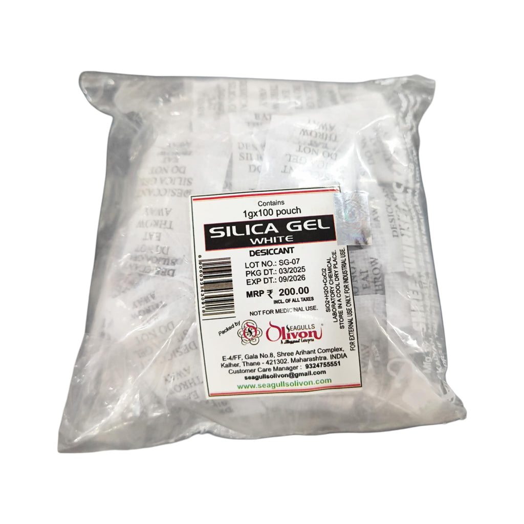 White Silica Gel Desiccant | 100g NET (1gx100) | For Flower Drying to Dry Flowers, Potpourri, Art & Craft, Resin Art and Home Decor