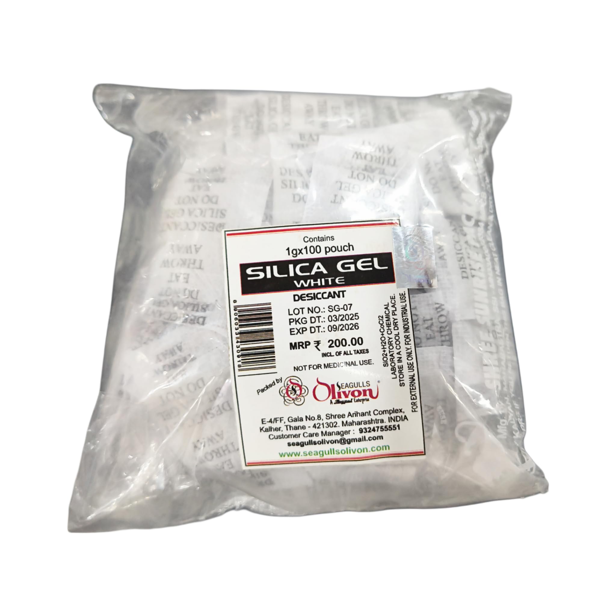 White Silica Gel Desiccant | 100g NET (1gx100) | For Flower Drying to Dry Flowers, Potpourri, Art & Craft, Resin Art and Home Decor