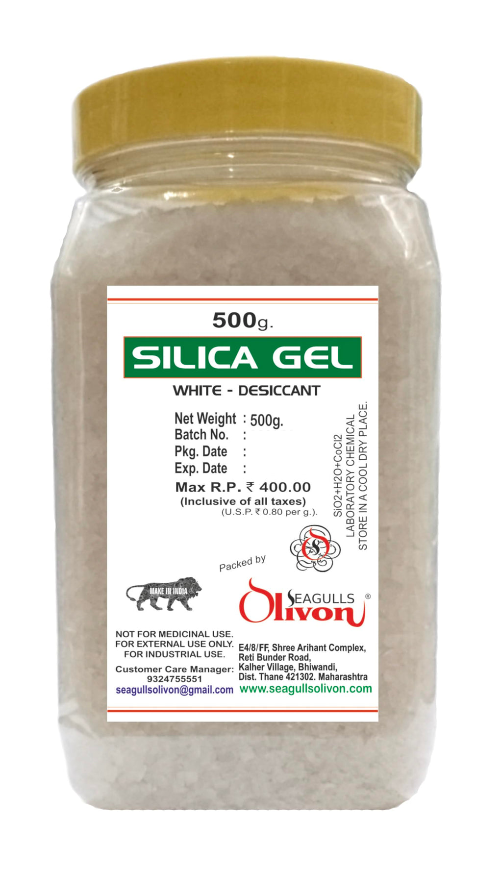 White Silica Gel Powder Desiccant | 500g | For Flower Drying to Dry Flowers, Potpourri, Art & Craft, Resin Art and Home Decor