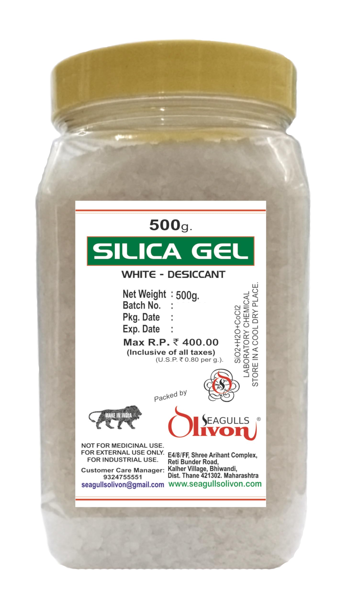 White Silica Gel Powder Desiccant | 500g | For Flower Drying to Dry Flowers, Potpourri, Art & Craft, Resin Art and Home Decor