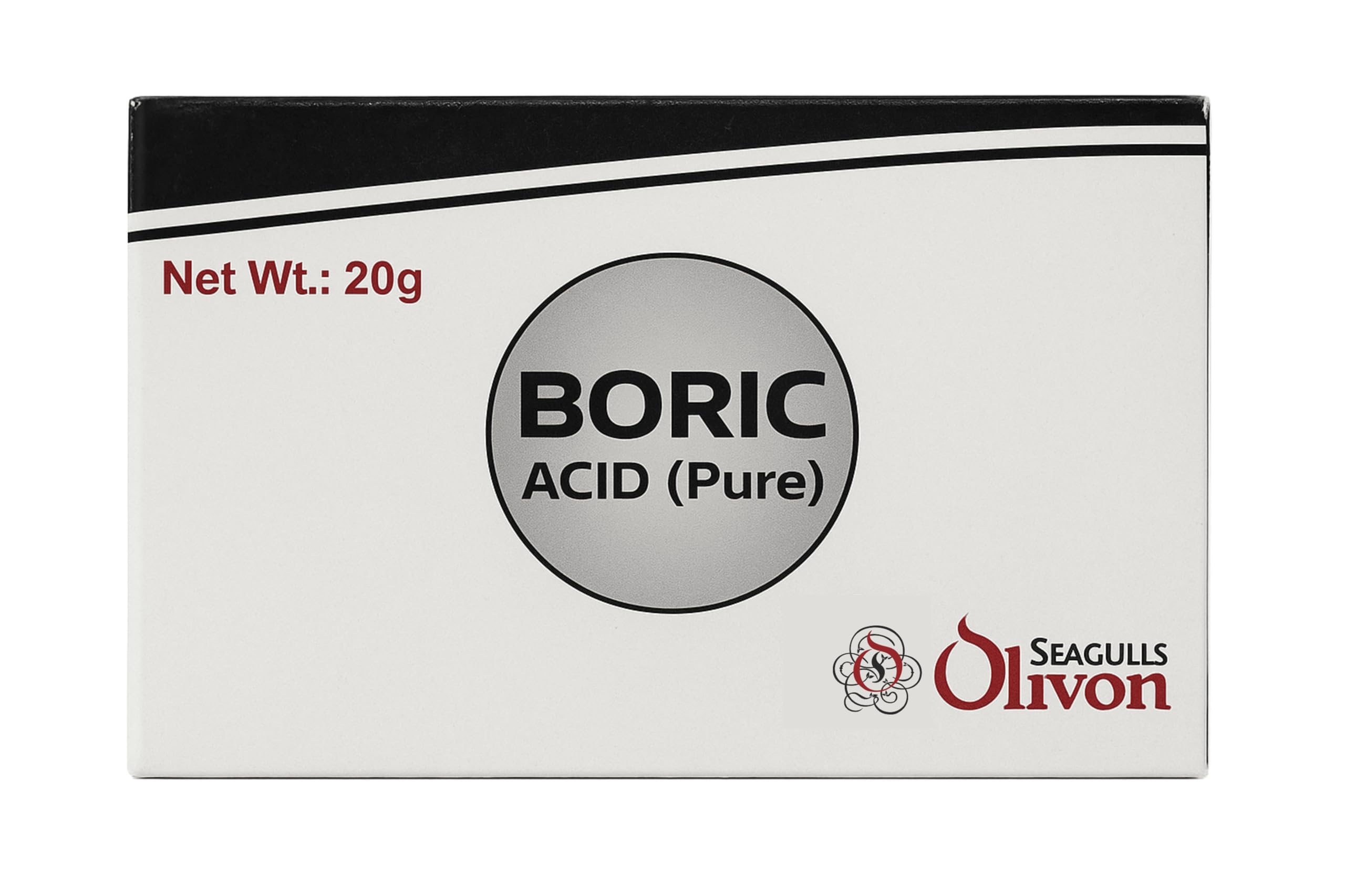 Seagulls Olivon Boric Acid Powder | 20g x 12 Boxes (240g) | Pure, Multipurpose | For Cockroaches | Exceptional Carrom Powder | For Rice Preservation| Hygienically Packed