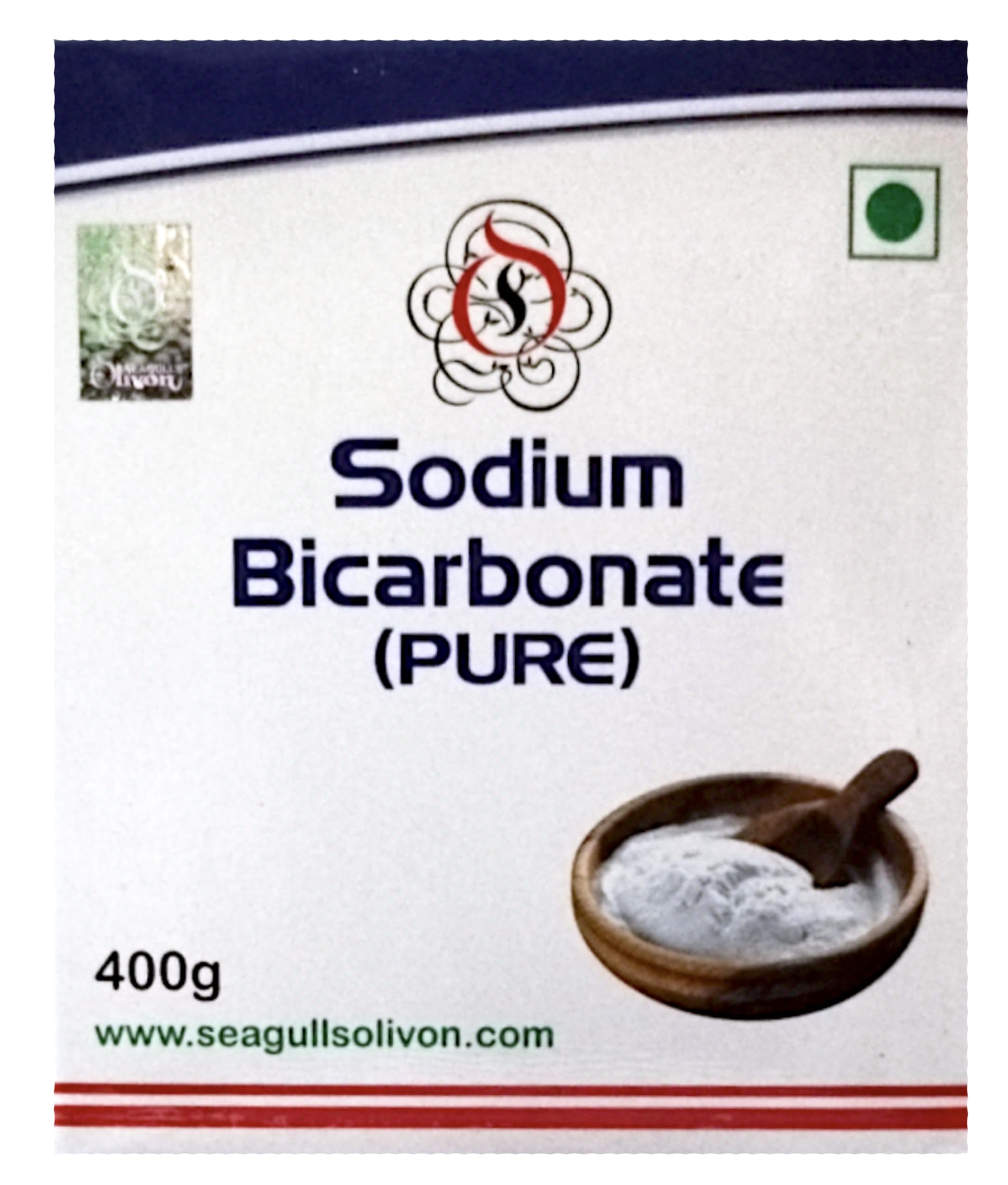 Pure Sodium Bicarbonate Powder | 400g | Food Grade Sodium Bicarbonate | Perfect For Baking/Cooking/Cleaning/Deodorizing | Pack of 2
