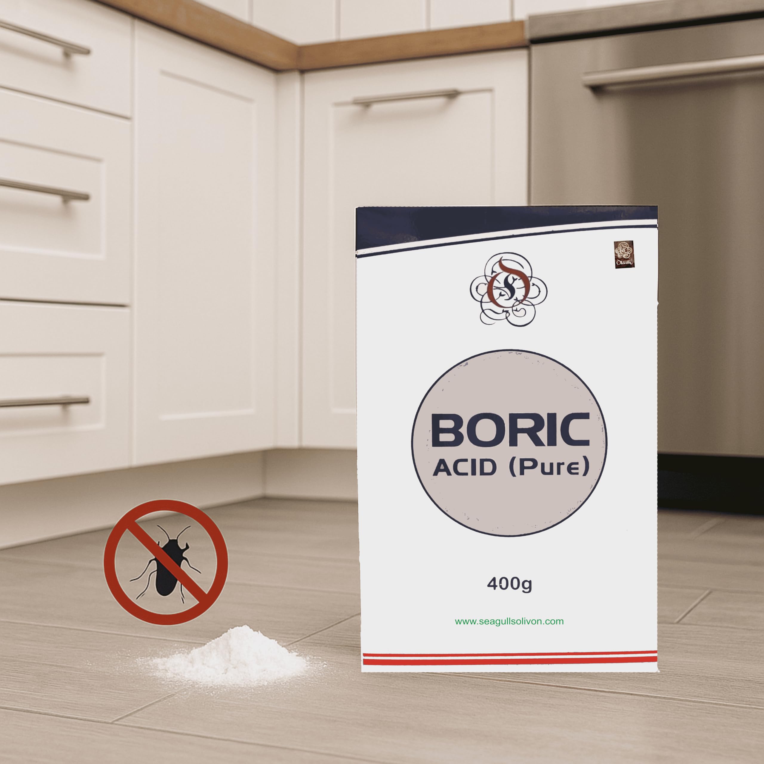 Boric Acid (Pure) | 400g | 100% Pure Boric Acid Powder For Cockroaches | Exceptional Carrom Powder | For Rice Preservation