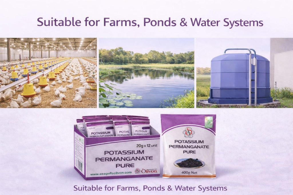 Pure Potassium Permanganate | Poultry Farms | Pond Cleaner | Water Disinfectant (20g x 12units = 240