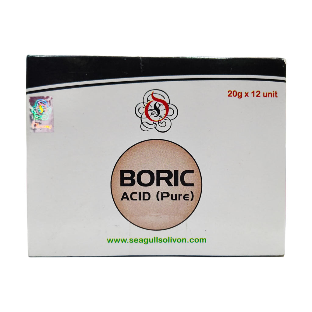 Seagulls Olivon Boric Acid Powder | 20g x 12 Boxes (240g) | Pure, Multipurpose | For Cockroaches | Exceptional Carrom Powder | For Rice Preservation| Hygienically Packed