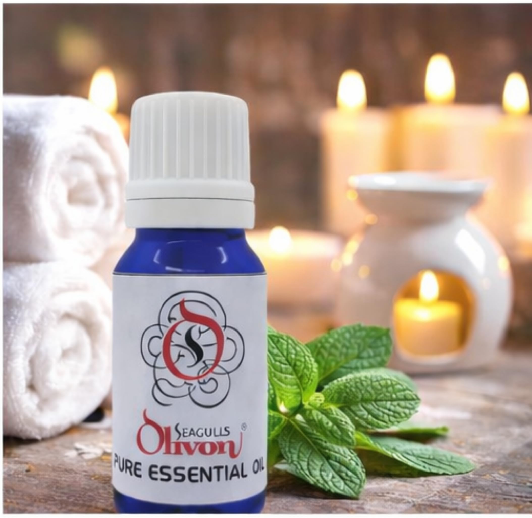 Seagulls Olivon Peppermint Pure Essential Oil | Refreshing Mint Aroma | For Diffuser, Steam Inhalation & Aromatherapy | External Use Only