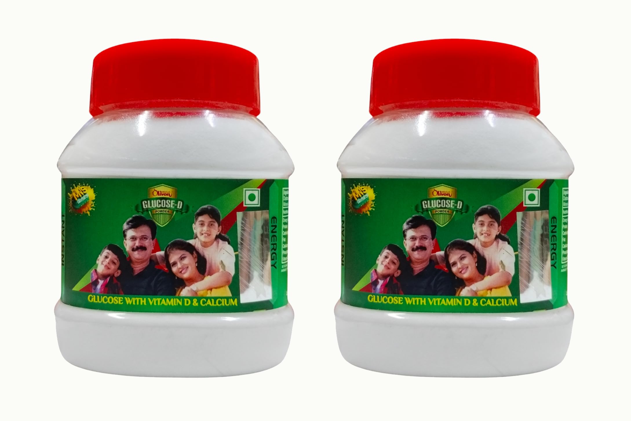 Glucose-D Regular Energy Powder with Vitamin D and Calcium | Nutritional Supplement | Instant Energy | 200g each | Pack of 2