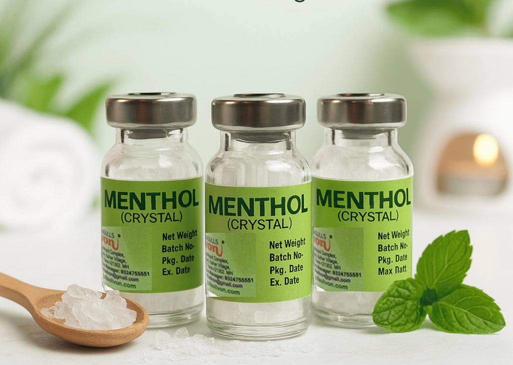 Menthol Crystal in Glass Vials | 5g each | Pack of 3 | 5g x 3 vials