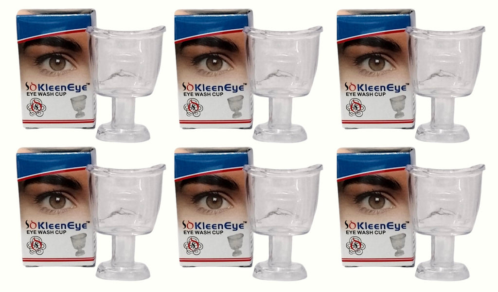 Kleen Eye Wash Cup | Clear Plastic | Pack of 6