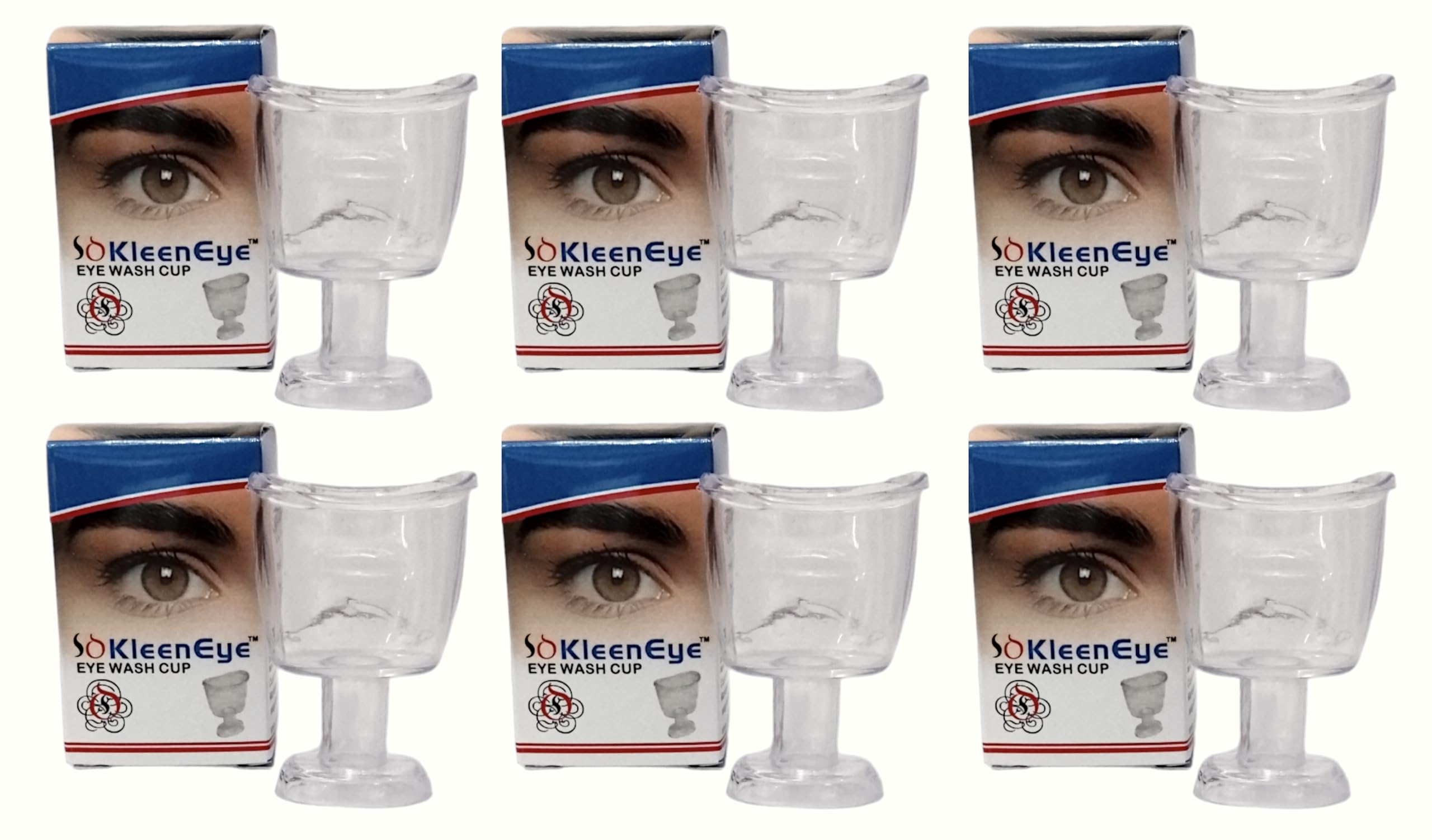 Kleen Eye Wash Cup | Clear Plastic | Pack of 6