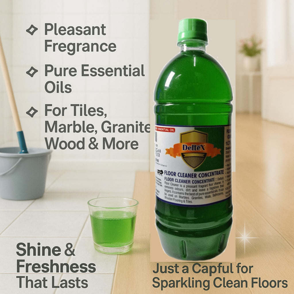Deltex Floor Cleaner Concentrate, Pleasant Fragrance, For Marbles, Granites, Walls, Bathrooms, Wooden Flooring & Tiles (500ml)