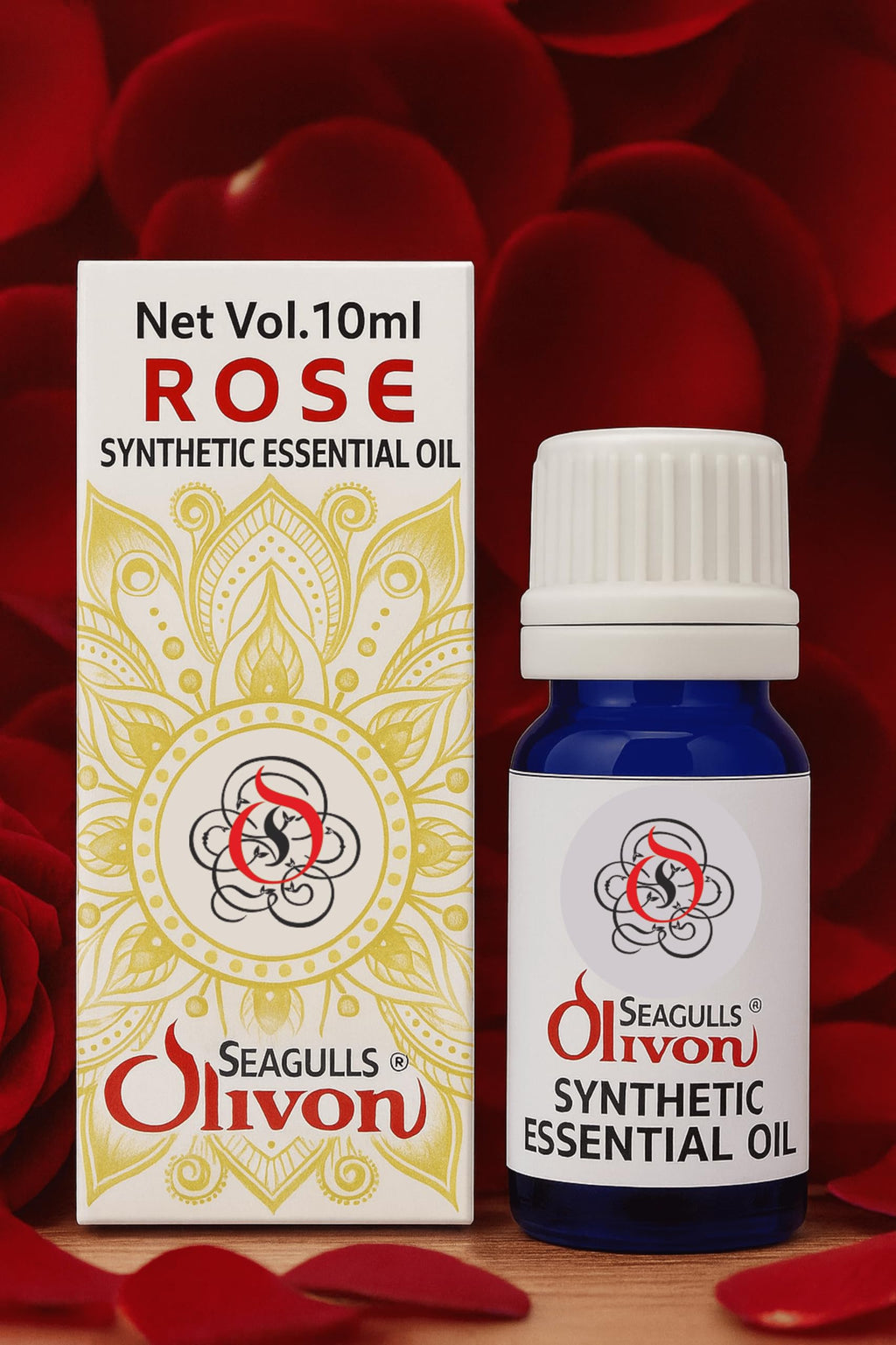 Seagulls Olivon Rose Essential Oil |10ml | Synthetic Grade Aroma Oil for Skin Care, Diffuser, Aromatherapy & Home Fragrance | Floral Rose Scent | Relaxing & Long Lasting