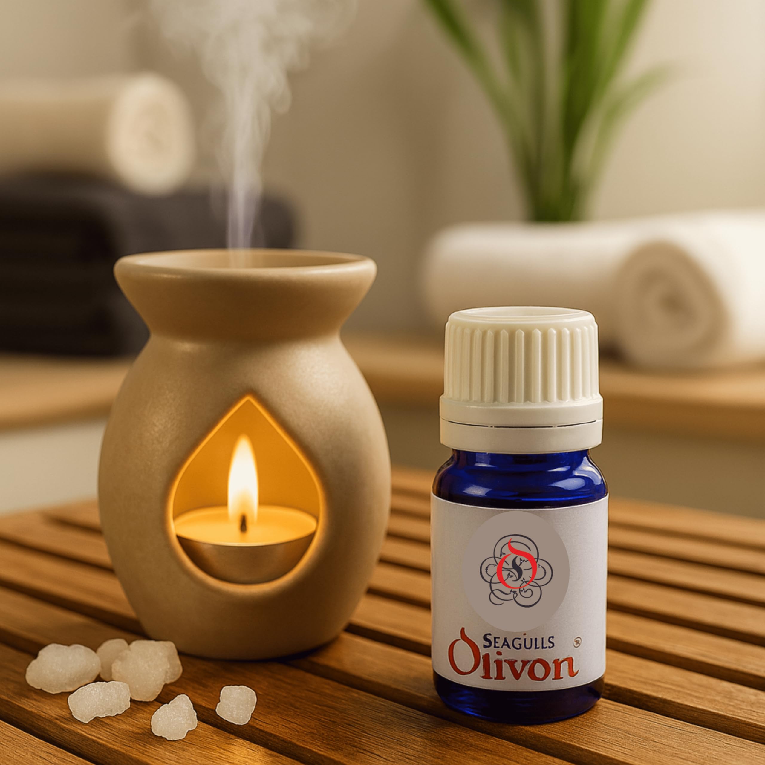 Seagulls Olivon Camphor Essential Oil | 100% Pure & Natural | For Diffusers, Aromatherapy, Relaxation, Air Freshening & Spiritual Use | 10ml