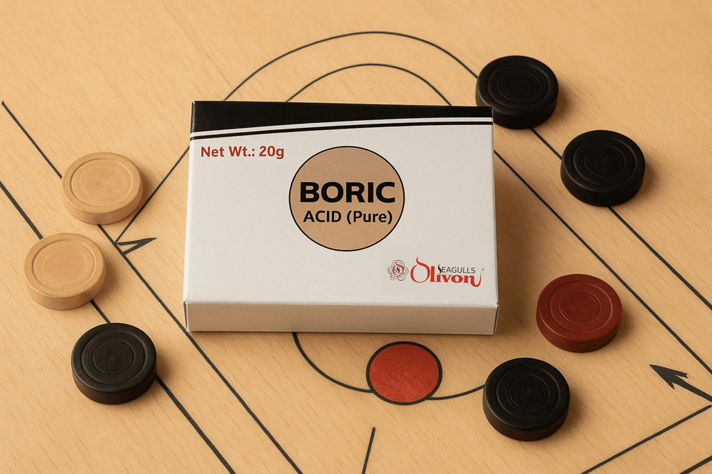 Seagulls Olivon Boric Acid Powder | 20g x 12 Boxes (240g) | Pure, Multipurpose | For Cockroaches | Exceptional Carrom Powder | For Rice Preservation| Hygienically Packed