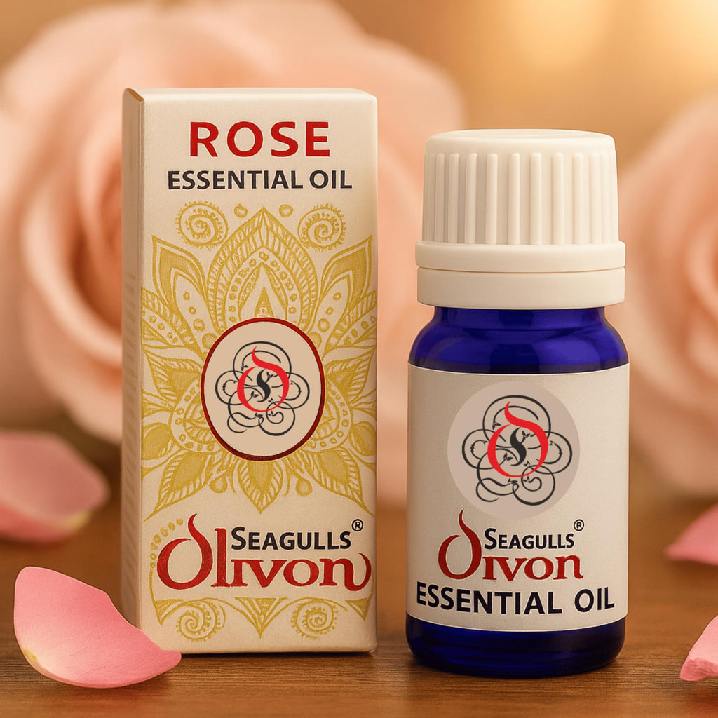 Seagulls Olivon Rose Essential Oil |10ml | Synthetic Grade Aroma Oil for Skin Care, Diffuser, Aromatherapy & Home Fragrance | Floral Rose Scent | Relaxing & Long Lasting