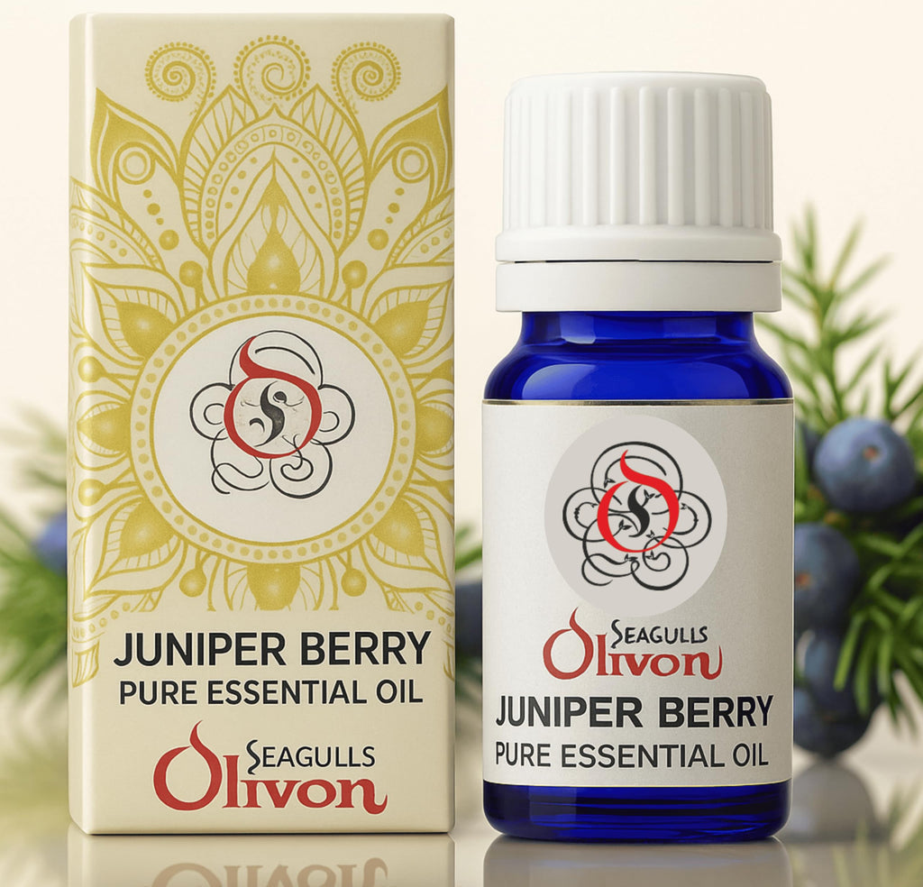 Seagulls Olivon Juniper Berry Essential Oil – 100% Pure & Natural Aromatherapy Oil for Skin, Hair & Diffuser (10ml Glass Bottle)