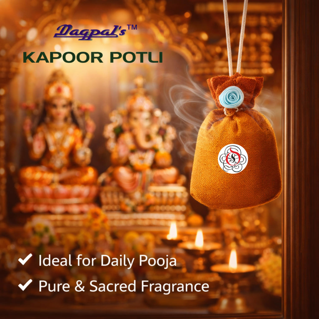 Seagulls Olivon Kapoor Potli | 100g | Pure Camphor Potli for Pooja, Car, Wardrobe & Living Room | Natural Air Freshener | Helps Repel Insects | Ready to Hang