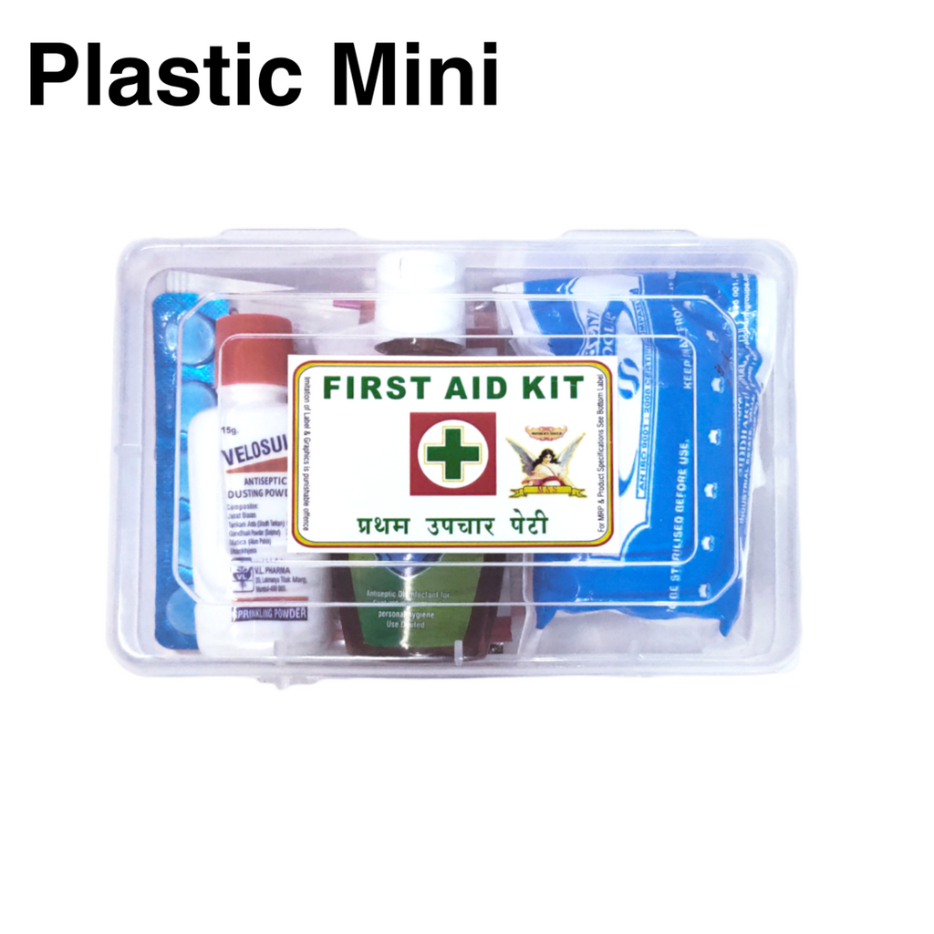 First Aid Kit - Type Mini (Plastic) | First Aid Box | Emergency Medical Kit | for School, Office or Home