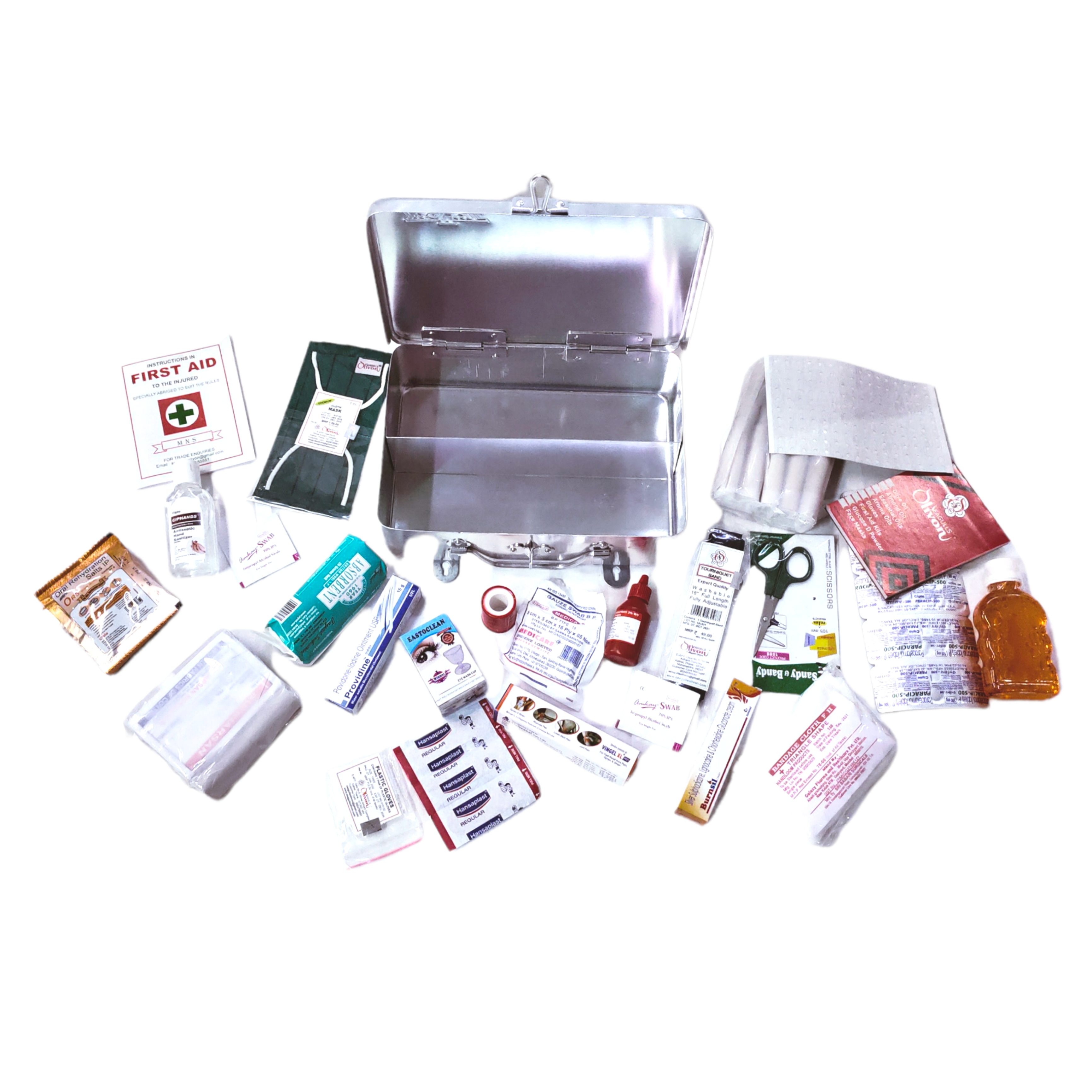 First Aid Kit - Type 3 (Aluminium) | First Aid Box | Emergency Medical Kit | for School, Office or Home