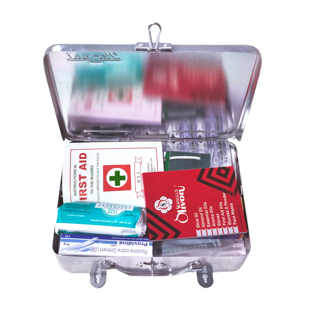 First Aid Kit - Type 3 (Aluminium) | First Aid Box | Emergency Medical Kit | for School, Office or Home