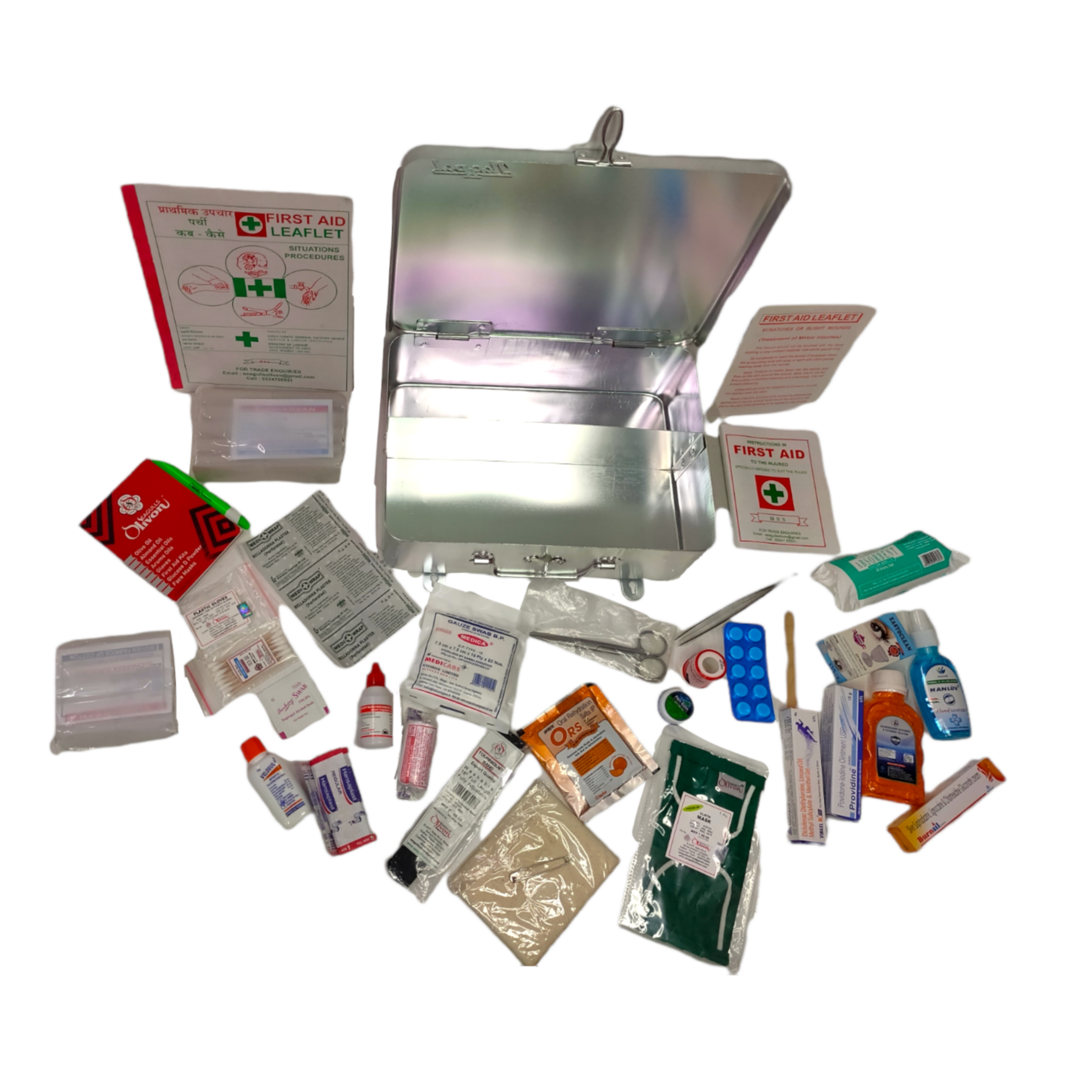 First Aid Kit - Type 4E (Aluminium) | First Aid Box | Emergency Medical Kit | for School, Office or Home