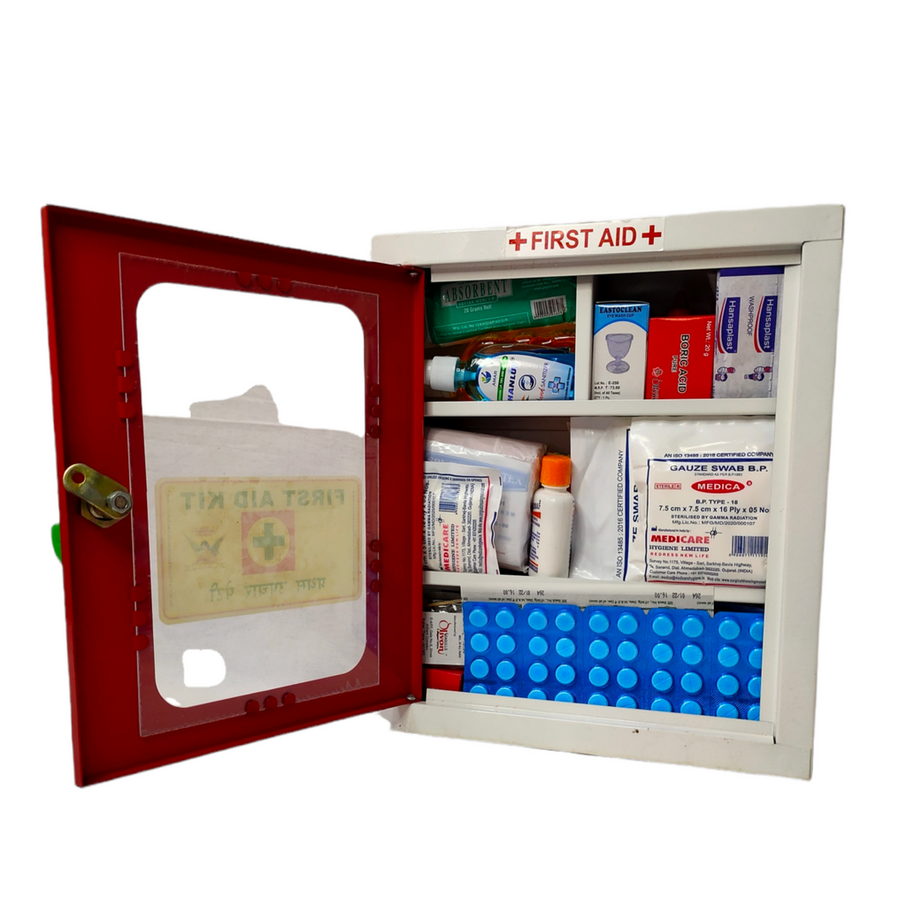 First Aid Kit - Type 4 (Metal) | First Aid Box | Emergency Medical Kit | for School, Office or Home